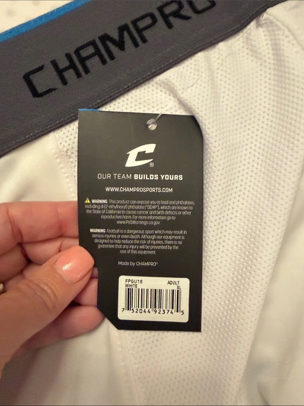 3 Available - Champro Men’s White Padded Girdle – Protective Performance Support